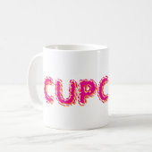 Mug Gâteau personnalisé texte rose (Devant gauche)