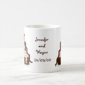 Mug Gâteau rose et chocolat pour réserver la date (Centre)