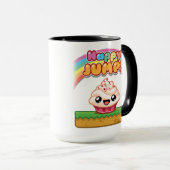 Mug Gâteau rouge/blanc - Happy Jump (Devant droit)