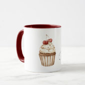 Mug Gâteau Vanille Cœurs de Cerise Rouge   (Devant gauche)