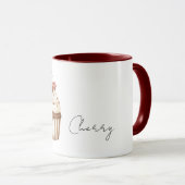 Mug Gâteau Vanille Cœurs de Cerise Rouge   (Devant droit)