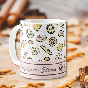 Mug Gâteaux sucrés rose pâle mignon et jaune beignets 