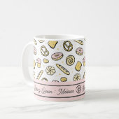 Mug Gâteaux sucrés rose pâle mignon et jaune beignets  (Devant gauche)