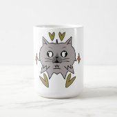 Mug Gato brilhante cinza (Centre)