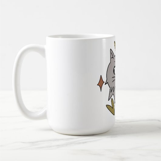 Mug Gato brilhante cinza (Gauche)