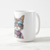 Mug Gato Cool con Lentes (Devant droit)