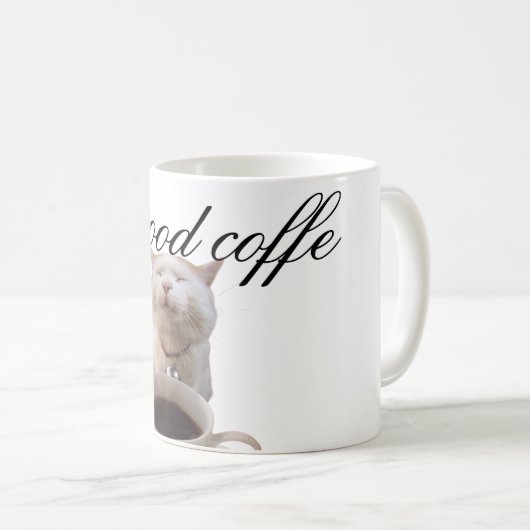 Mug Gato tomando cafe  (Devant droit)