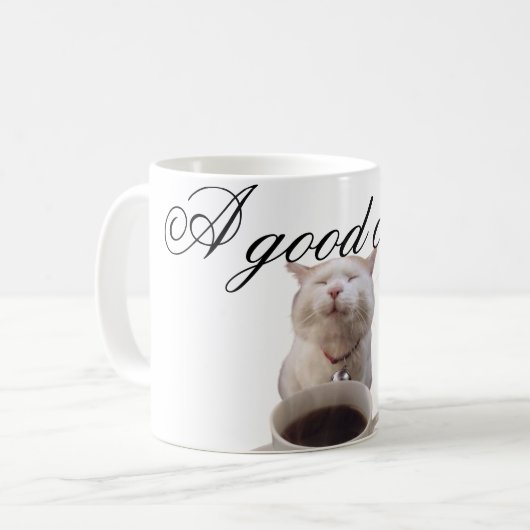 Mug Gato tomando cafe  (Devant gauche)