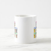 Mug Gauchers jour, le 13 août, chats de bande dessinée (Centre)