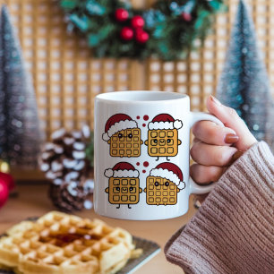 Mug gaufre de Noël en Casquette de Noël