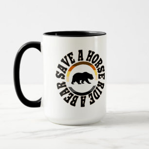 MUG GAY OURS SAUVER UN CHEVAL À PIED UN OURS