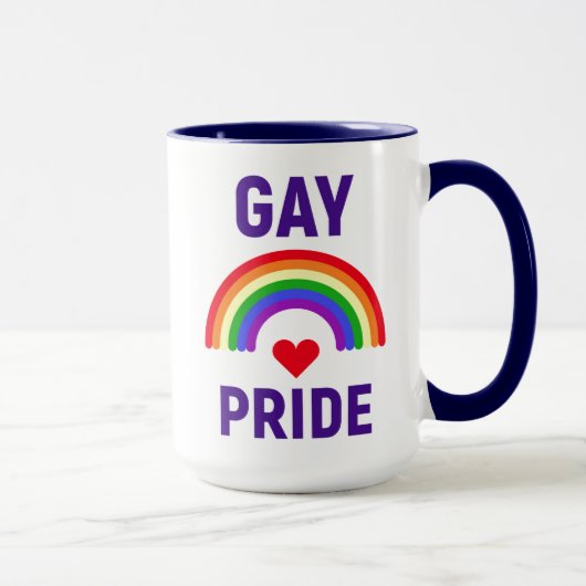 Mug Gay pride| Coeur et arc-en-ciel (Droite)