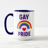 Mug Gay pride| Coeur et arc-en-ciel (Gauche)