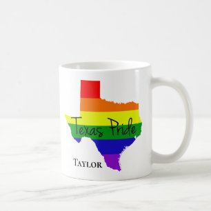 Mug Gay pride du Texas Rainbow LGBTQ Monogramme