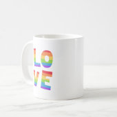 Mug Gay pride LGBT rainbow flag L'amour est l'amour LG (Devant gauche)