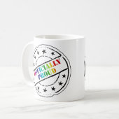 Mug gay pride "officiellement fier" (Devant gauche)