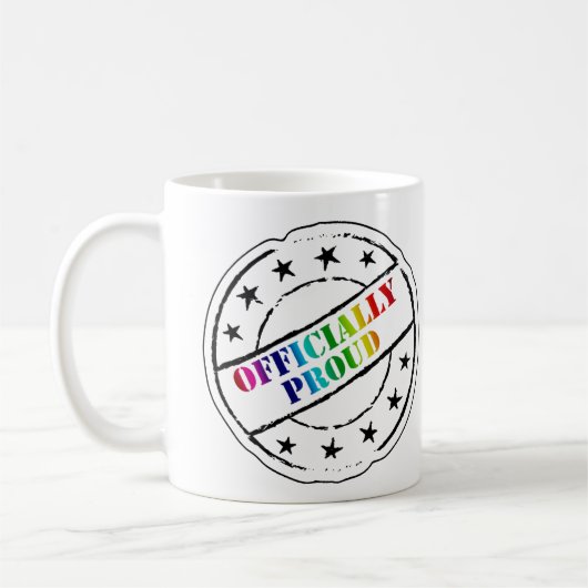 Mug gay pride "officiellement fier" (Gauche)