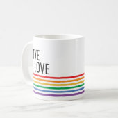 Mug Gay pride personnalisé LGBT Rainbow Stripes (Devant gauche)