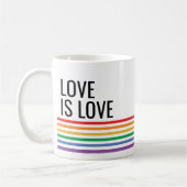 Mug Gay pride personnalisé LGBT Rainbow Stripes (Gauche)