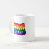 Mug Gay pride Rainbow Flag texte personnalisé jusqu'à  (Devant gauche)