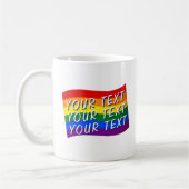 Mug Gay pride Rainbow Flag texte personnalisé jusqu'à  (Gauche)