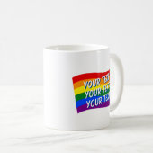 Mug Gay pride Rainbow Flag texte personnalisé jusqu'à  (Devant droit)