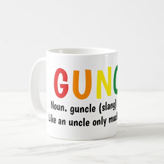 Mug Gay pride Rainbow Noun Guncle Gay Oncle Slang (Devant gauche)