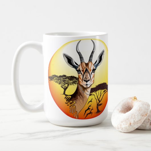 Mug Gazelle Antelope africaine animal sauvage (Avec donut)