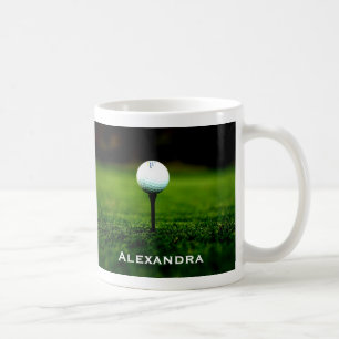 Mug Gazon d'herbe verte et boule de golf/pièce en t,