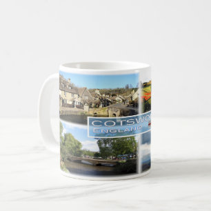 Mug GB Cotswolds, Castle Combe, panorama de Field,