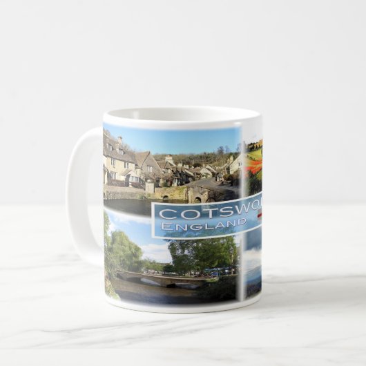 Mug GB Cotswolds, Castle Combe, panorama de Field, (Devant gauche)