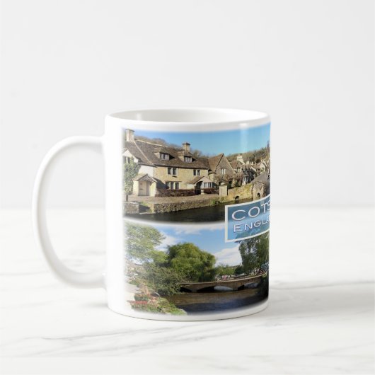 Mug GB Cotswolds, Castle Combe, panorama de Field, (Gauche)