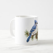 Mug Geai bleu sur une branche de pin (Devant gauche)