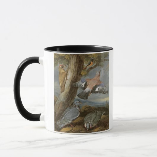 Mug Geai, pivert vert, pigeons et Redstart, c.165 (Gauche)