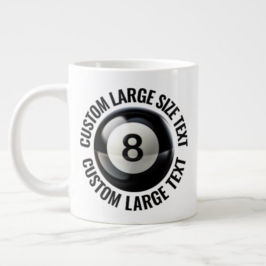 Mug géant 8 boule personnalisé avec texte de grand (Gauche)