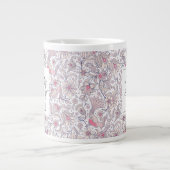 Mug géant à monogramme en arabesque florale, Cadea (Devant)