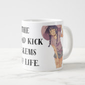 Mug Géant Anime 'Profitez du Moment' Motivationnel (Devant droit)