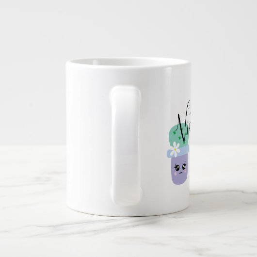 Mug Géant Café avec Nom Mignon Cactus en Pot (Dos)