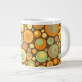 Mug géant Cercles Tons Terre Rétro (Devant droit)