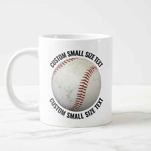 Mug Géant de Baseball avec Texte Personnalisé de P (Gauche)