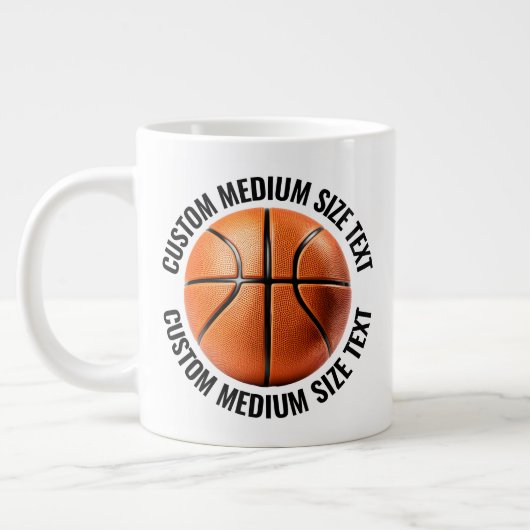 Mug géant de basketball avec texte personnalisé de (Gauche)