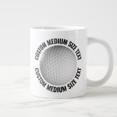 Mug géant de golf avec texte personnalisé de taill (Droite)