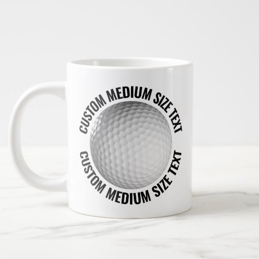 Mug géant de golf avec texte personnalisé de taill (Gauche)