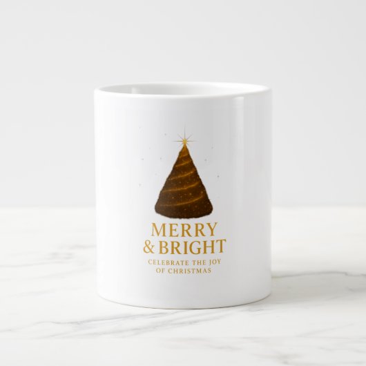 Mug Géant de Noël 'Merry & Bright' à Paillettes Do (Devant)