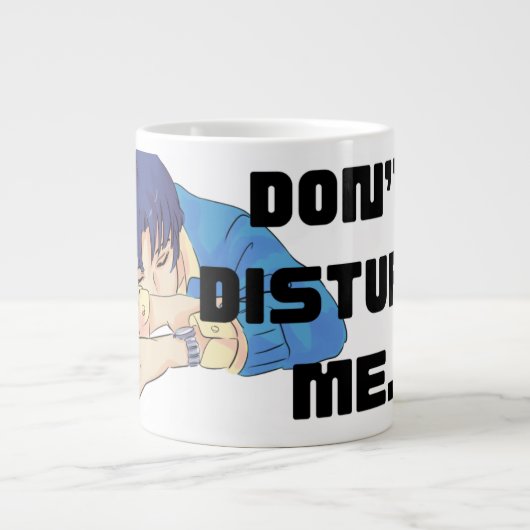 Mug géant de style anime 'Ne me dérangez pas' (Devant)