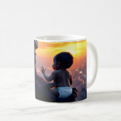 Mug Géant doux et bébé au coucher du soleil (Devant droit)