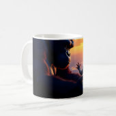 Mug Géant doux et bébé au coucher du soleil (Devant gauche)
