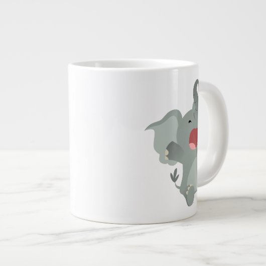 Mug géant Éléphant de dessin animé mignon endormi (Devant droit)