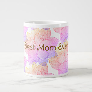 Mug géant floral artistique "Meilleure maman du mo