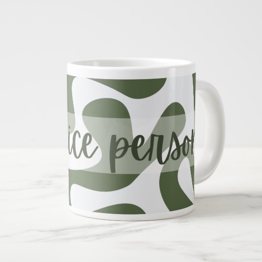 Mug géant rétro ondulé 'Soyez une personne gentill (Devant droit)